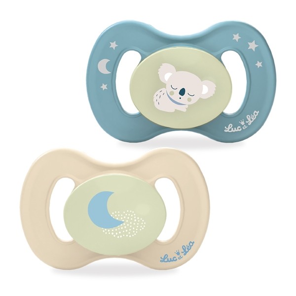 Luc et Léa Nature sucette silicone anatomique 6-18 mois Nuit