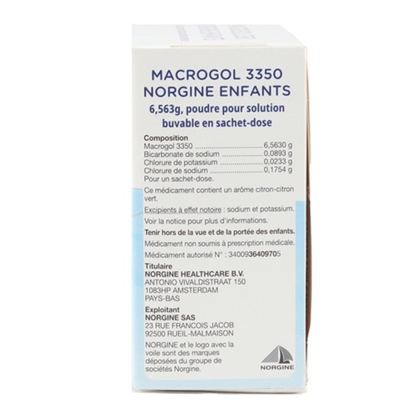 Macrogol 3350 Norgine enfant sachet