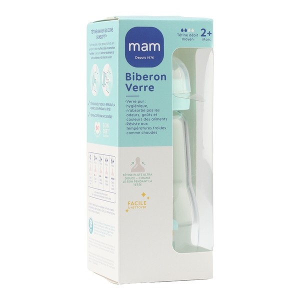 MAM Biberon Verre débit moyen 260 ml
