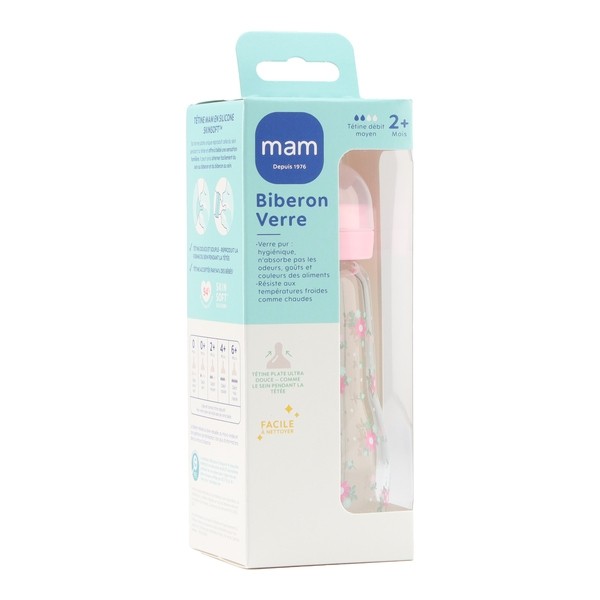 MAM Biberon Verre débit moyen 260 ml