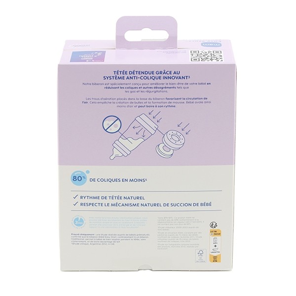 MAM Biberon Easy Start débit moyen 260 ml