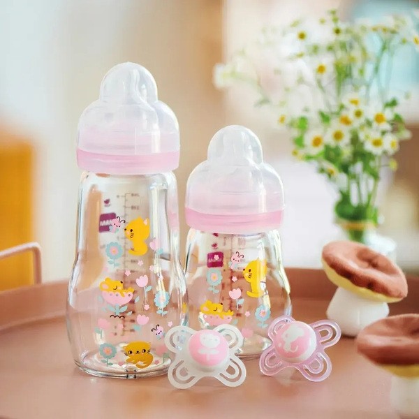 MAM Biberon verre Tétine plate débit lent 170 ml