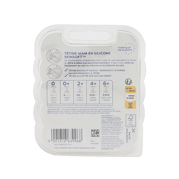 MAM 2 tétines biberon