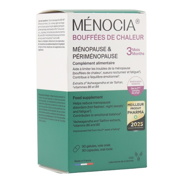 Ménocia Bouffées de chaleur Ménopause & Périménopause gélules