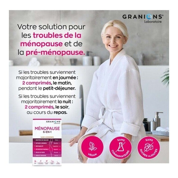 Granions Ménopause 6 en 1 comprimés