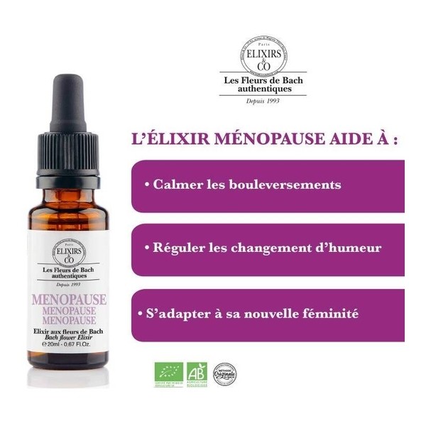 Elixirs and Co Fleurs de Bach Ménopause gouttes bio