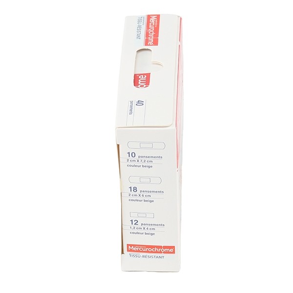 Mercurochrome Tissu résistant Pansements assortis