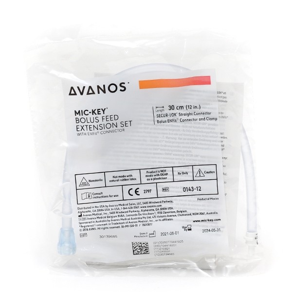 Mic Key Prolongateur droit pour alimentation entérale