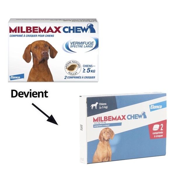 Milbemax Chew Chien de 5 kg et plus comprimés