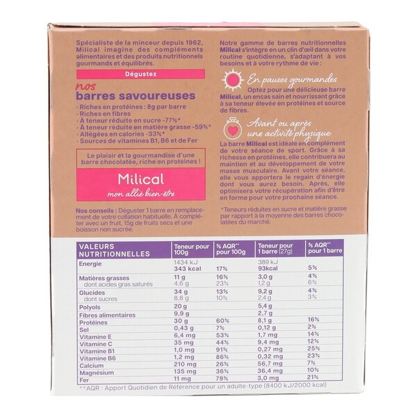 Milical Barre Hyperprotéinée saveur chocolat