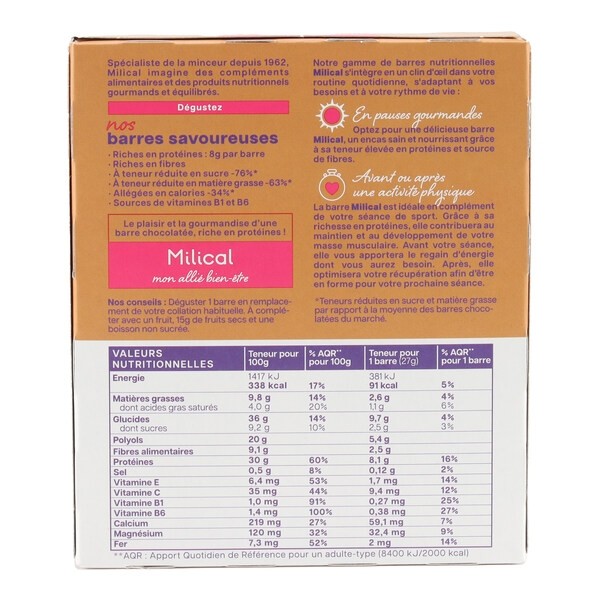 Milical Barre saveur caramel Hyperprotéinée
