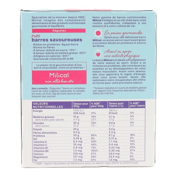 Milical Hyperprotéiné coco barres