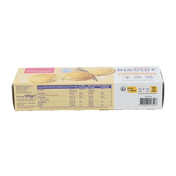 Milical biscuit fourré saveur vanille
