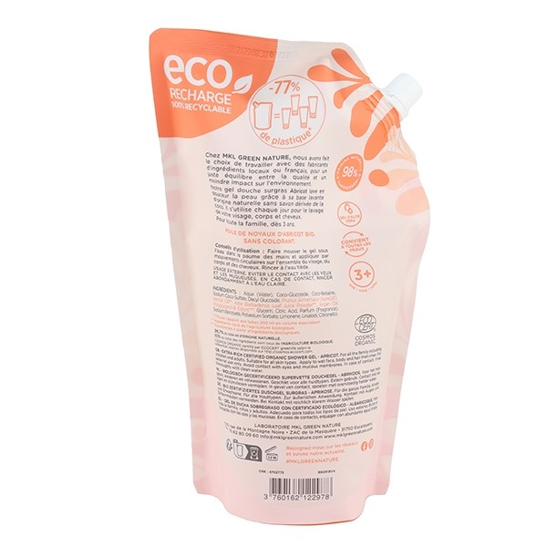 MKL gel douche surgras Abricot bio