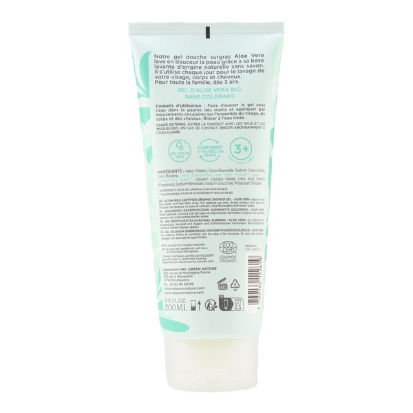 MKL Gel douche Surgras Aloe Vera Bio