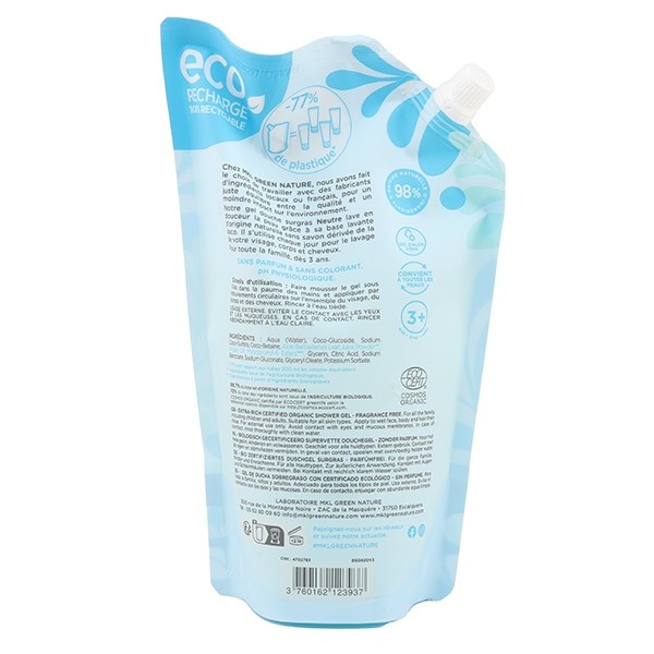 MKL Gel douche Surgras Neutre Bio