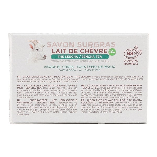 MKL Savon surgras Lait de chèvre bio Thé sencha