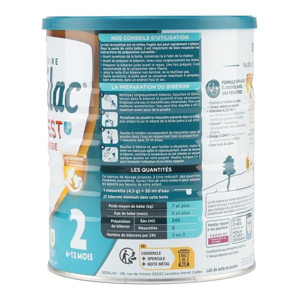 Modilac Actigest 2 formule épaissie Lf+