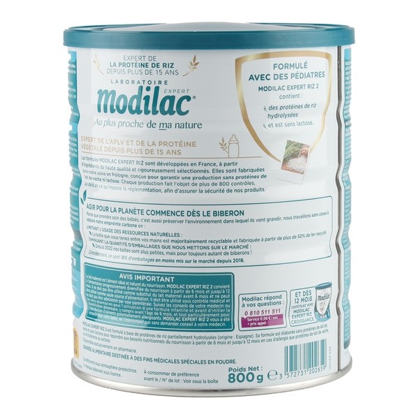 Modilac Riz 2 lait 2ème âge