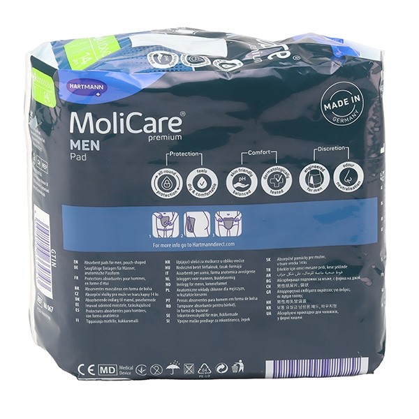 MoliCare Premium Men Pad Protections anatomiques 2 gouttes