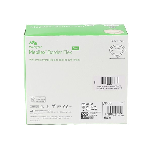 Mepilex Border Flex Oval Pansement hydrocellulaire