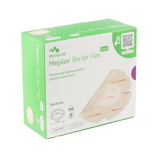 Mepilex Border Flex Oval Pansement hydrocellulaire