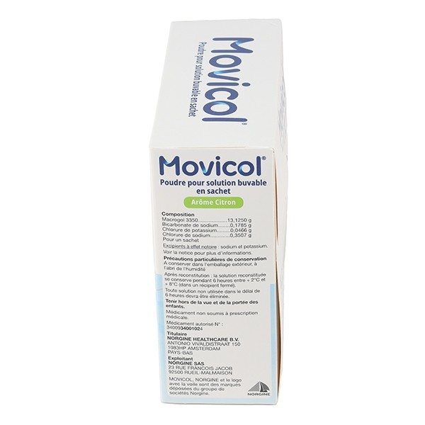 Movicol citron sachet laxatif