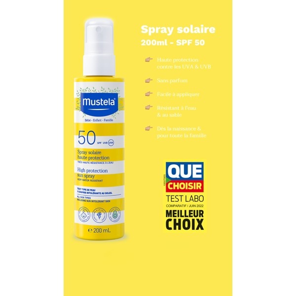 Mustela Spray solaire haute protection SPF 50