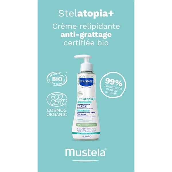 Mustela Stelatopia+ crème relipidante bébé Bio