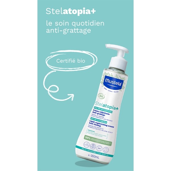 Mustela Stelatopia+ crème relipidante bébé Bio