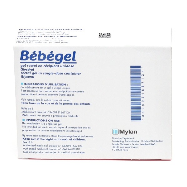 Bébégel gel rectal unidoses