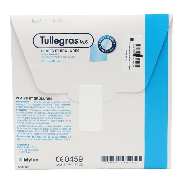 Tulle gras MS pansement interface