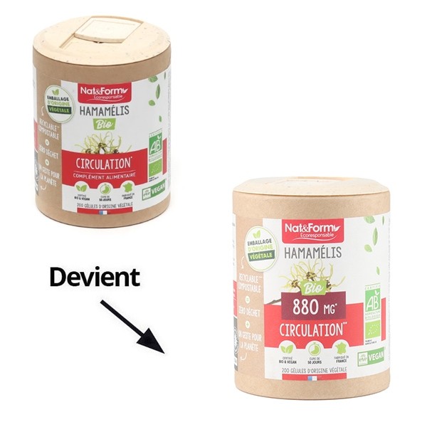 Nat et Form Ecoresponsable Hamamélis bio gélules