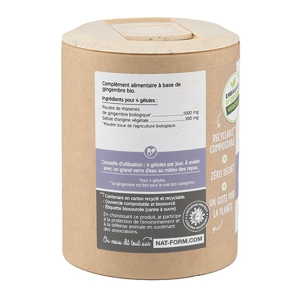 Nat et Form Ecoresponsable gingembre bio gélules