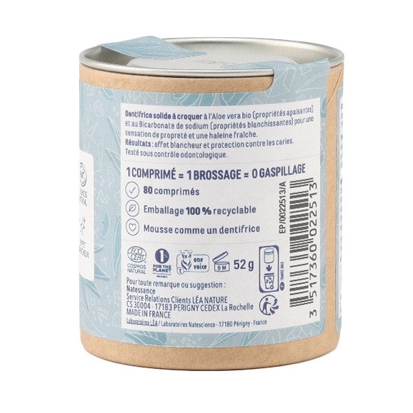 Natessance dentifrice à croquer Aloe vera et Bicarbonate