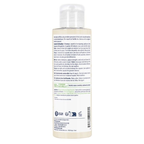 Natessance huile de ricin cheveux et ongles
