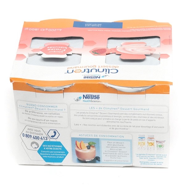 Clinutren dessert gourmand saveur fraise biscuitée