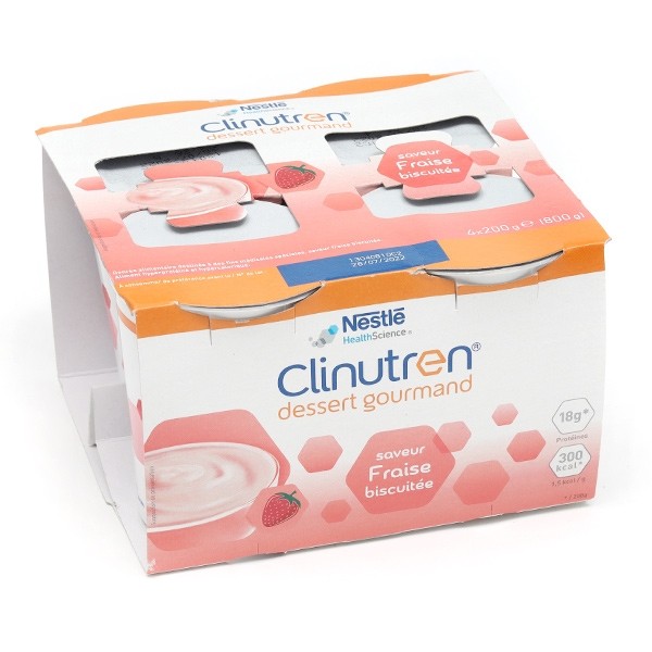 Clinutren dessert gourmand saveur fraise biscuitée