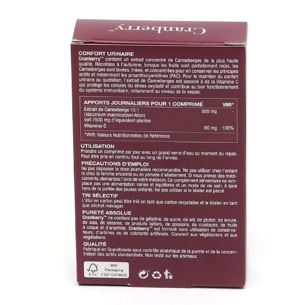 Cranberry comprimés