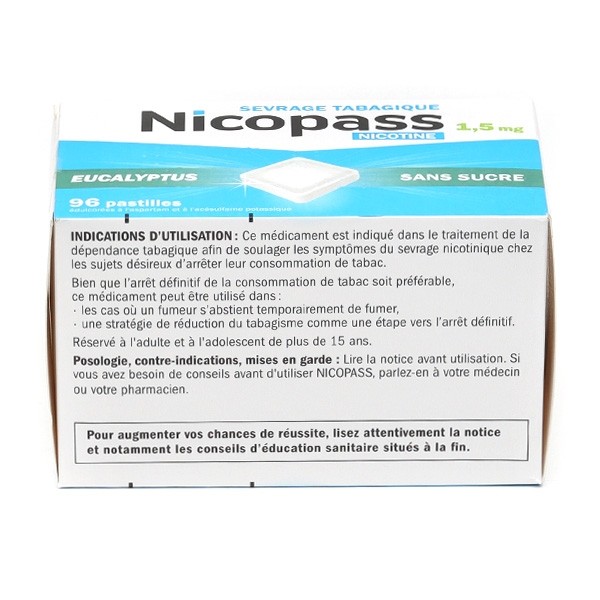 Nicopass 1,5 mg eucalyptus pastilles