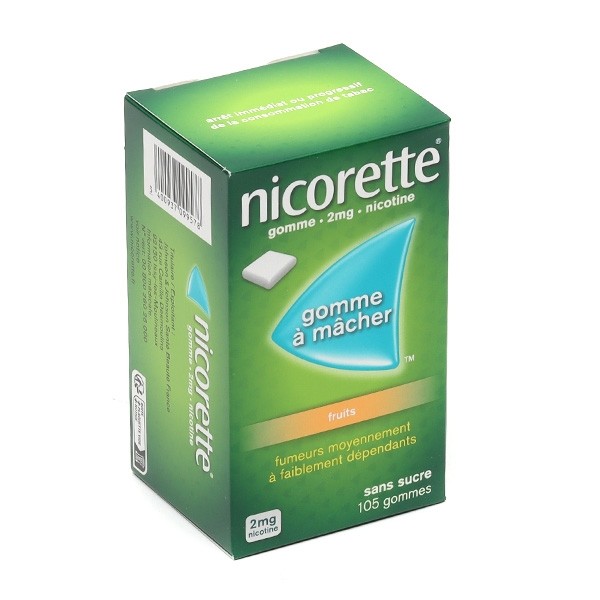 Nicorette 2 mg fruits gomme
