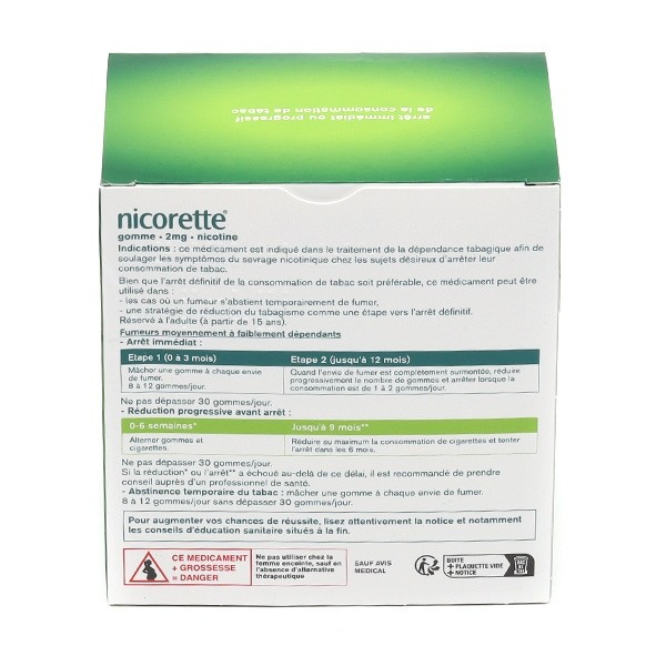 Nicorette 2 mg fruits gomme