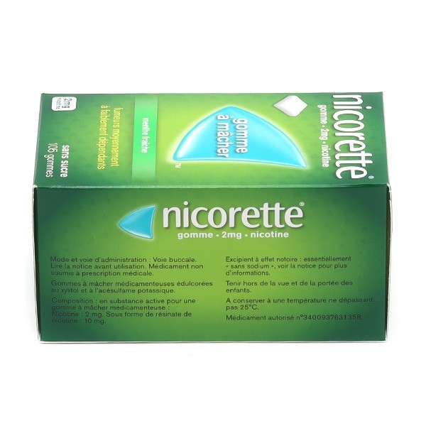 Nicorette 2 mg menthe fraîche gomme