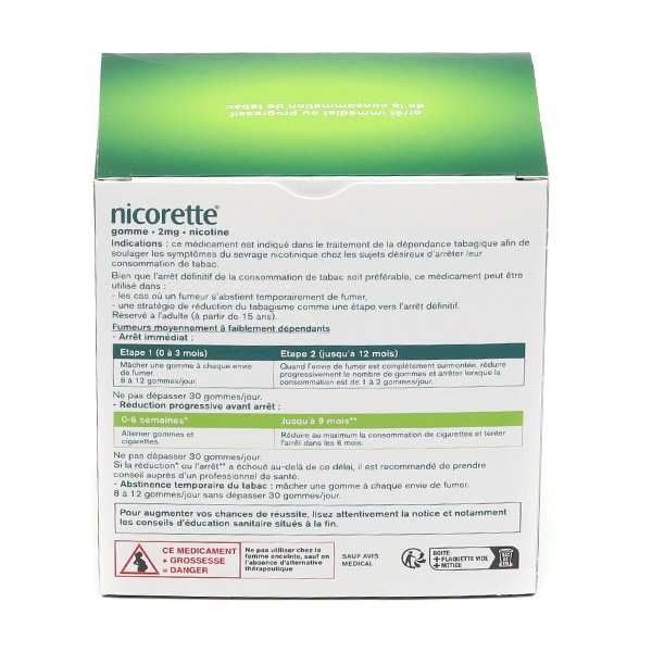 Nicorette 2 mg menthe fraîche gomme