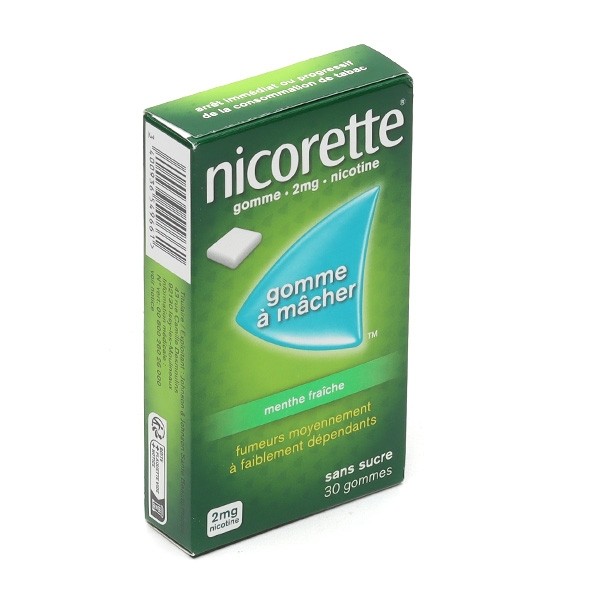 Nicorette 2 mg menthe fraîche gomme