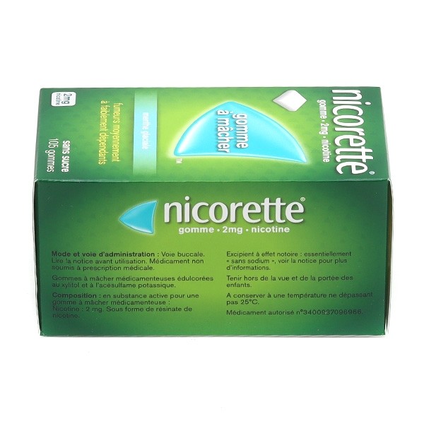 Nicorette 2 mg menthe glaciale gomme