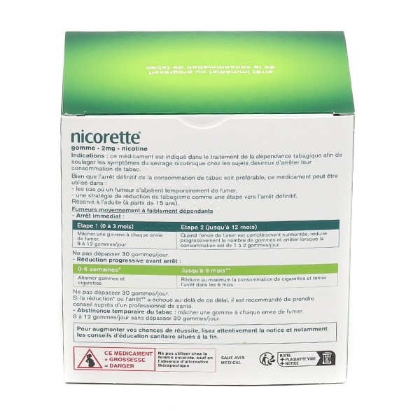 Nicorette 2 mg menthe glaciale gomme
