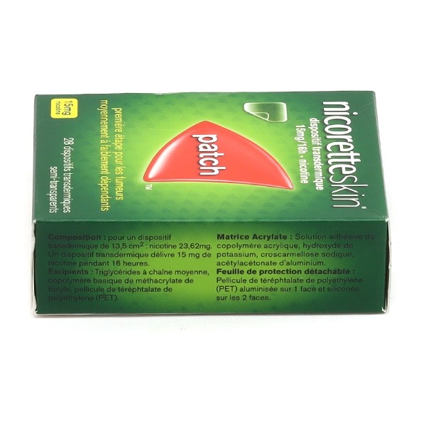 NicoretteSkin patch nicotine 15 mg/16 h