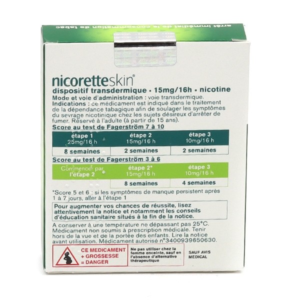 NicoretteSkin patch nicotine 15 mg/16 h