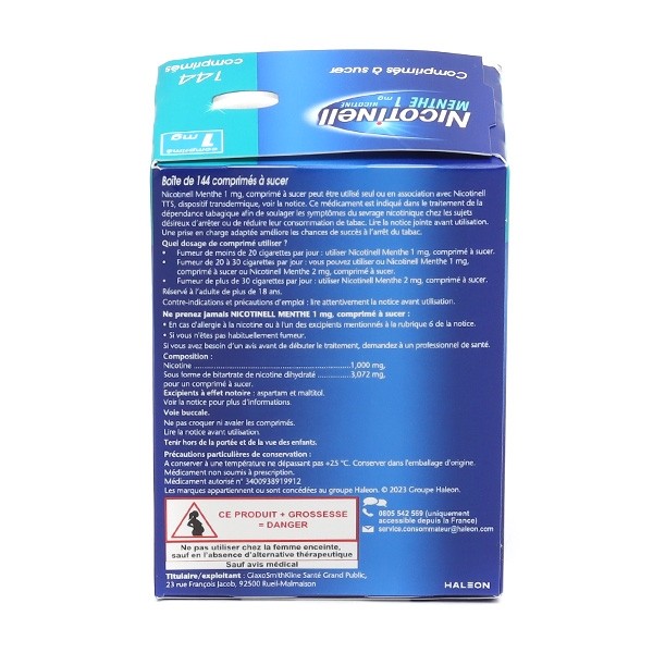 Nicotinell 1 mg menthe comprimé